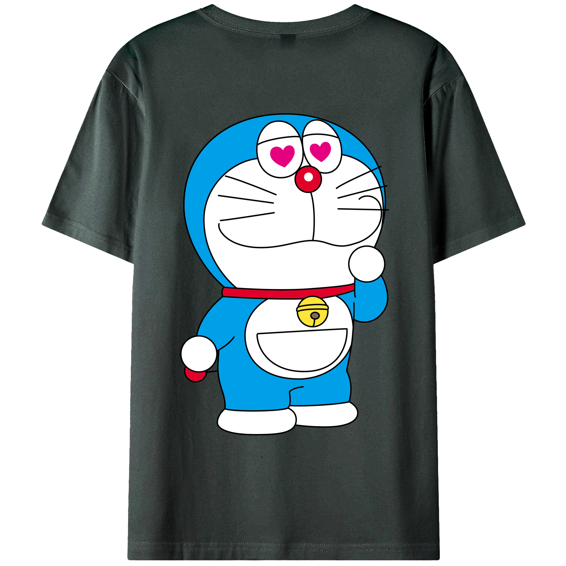 （画像用） ドラえもん Doraemon 綿100％ メンズ半袖Tシャツ（バックプリント） 通気性
